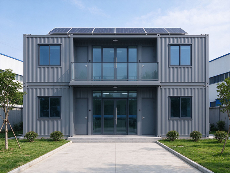 How do flat-pack container units achieve rapid assembly and repeated reuse?